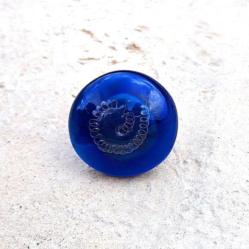 Deep Blue Spiral Ring