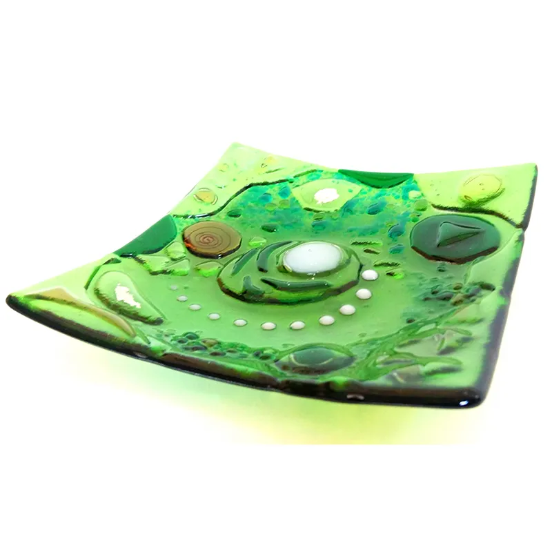 unique golf player gift idea, handmade golf decorative plate, golf course inspired glass artwork, modern golf themed home decor